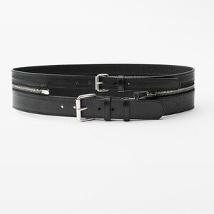 Zara doble buckle leather sash belt